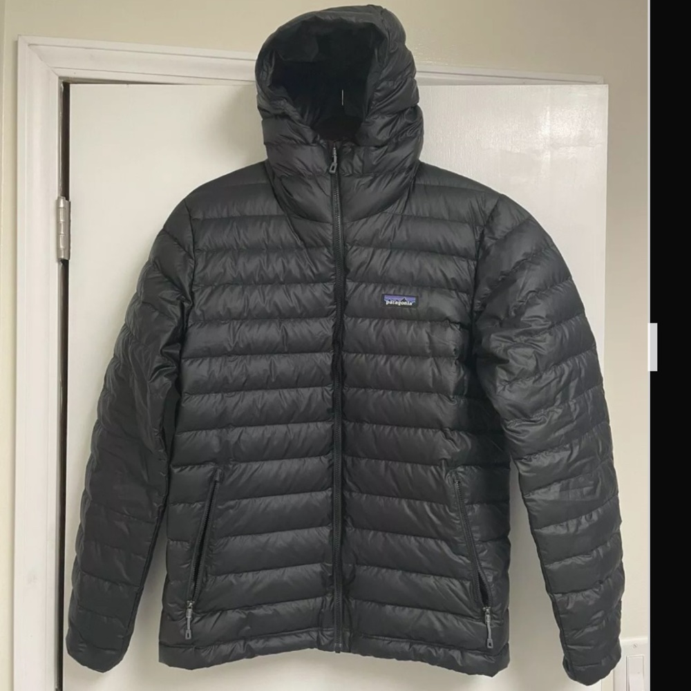 Patagonia Down Jacket Sweater Hoody Black Medium LIKE NEW